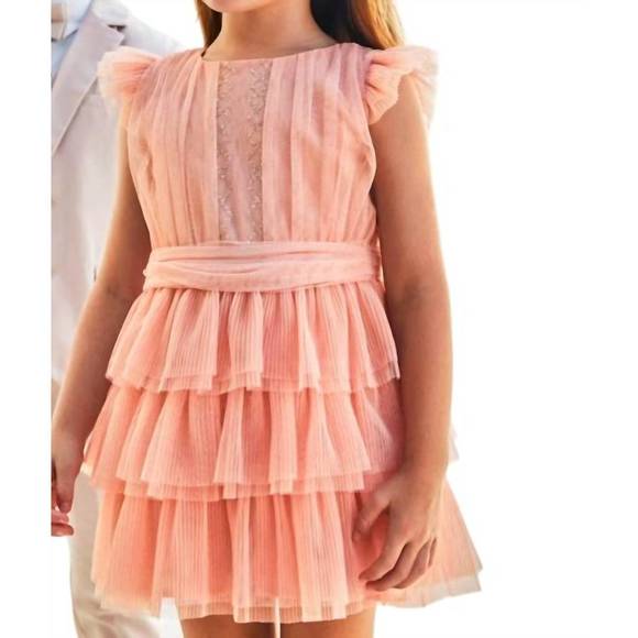 Mayoral Kid Girl Rose Pleated Tulle Dress